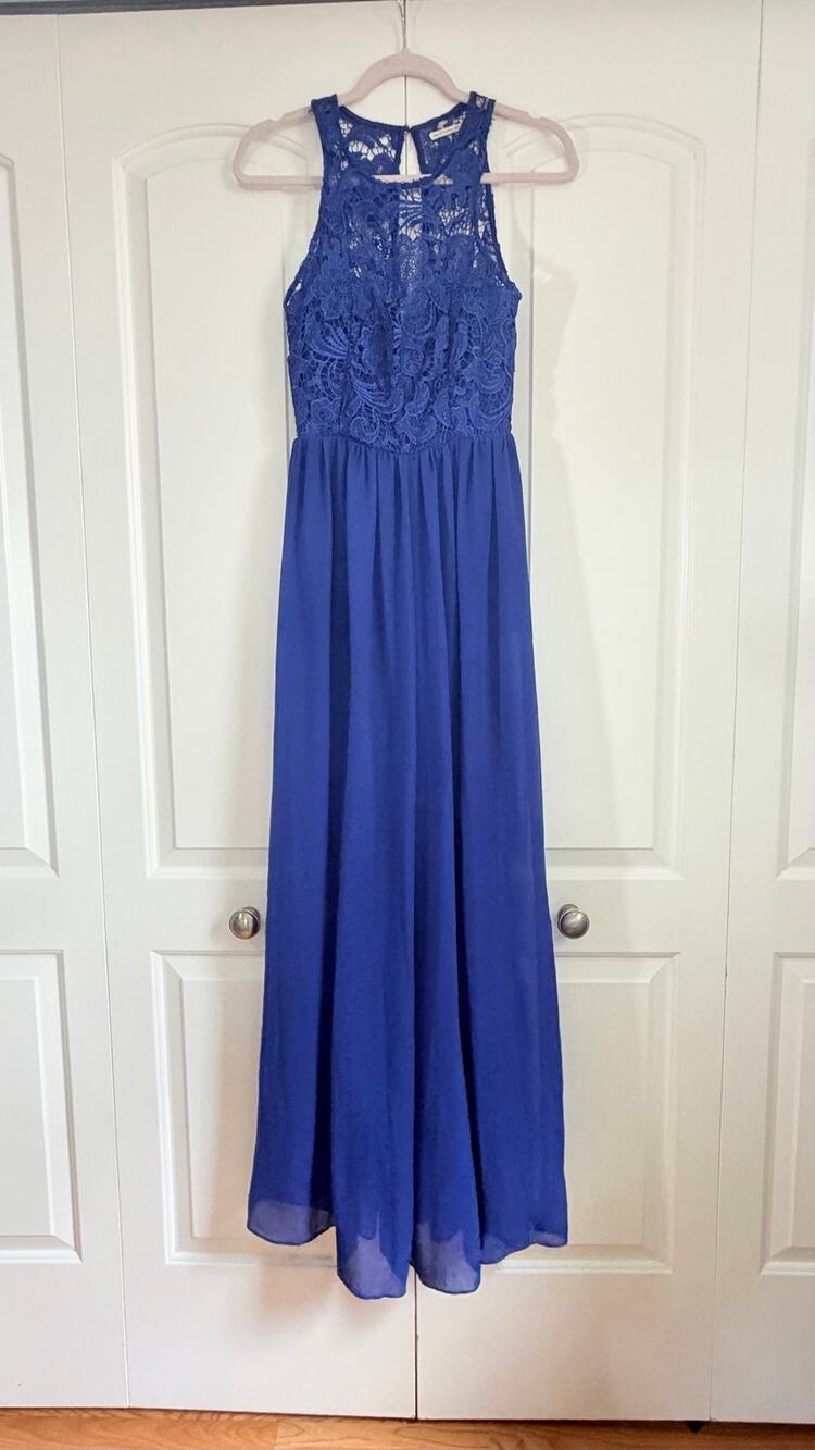 Mustard Seed Royal Blue Wide Leg Palazzo Pants Women’s Size S Flowy Silky